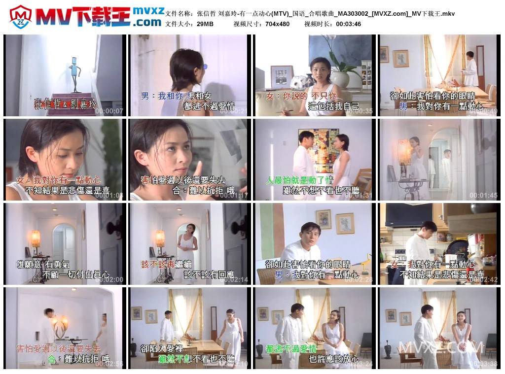 张信哲 刘嘉玲-有一点动心(MTV)_国语_合唱歌曲_MA303002